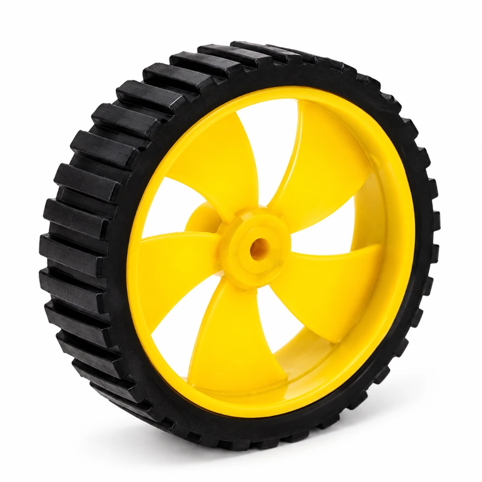 45mm BO Motor Wheel – High-Traction Rubber Tyre with Reinforced Rim for ...